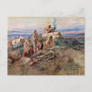 Postal Señal de humo, 1896, por Charles Marion Russell