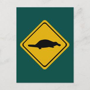 Postal señal de la vía de platypus