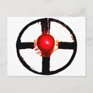 Postal Señal de mordaza para el cruce del ferrocarril