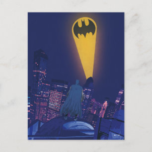 Postal Señal de murciélago sobre Gotham