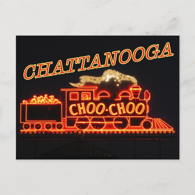 Postal Señal de neón de Chattanooga Choo Choo (Anverso)