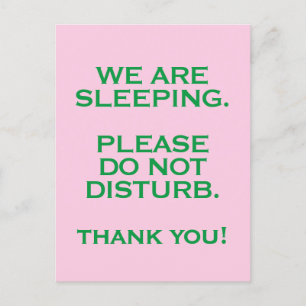 Postal Señal de No Molestar en Habitación de Hospital