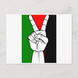 POSTAL SEÑAL DE PAZ DE LA BANDERA PALESTINA