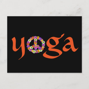 Postal Señal de Paz Floral de Yoga