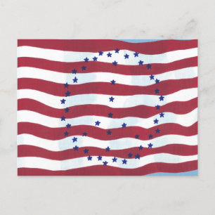 Postal Señal de Paz Patriótica Bandera Única de EE. UU.