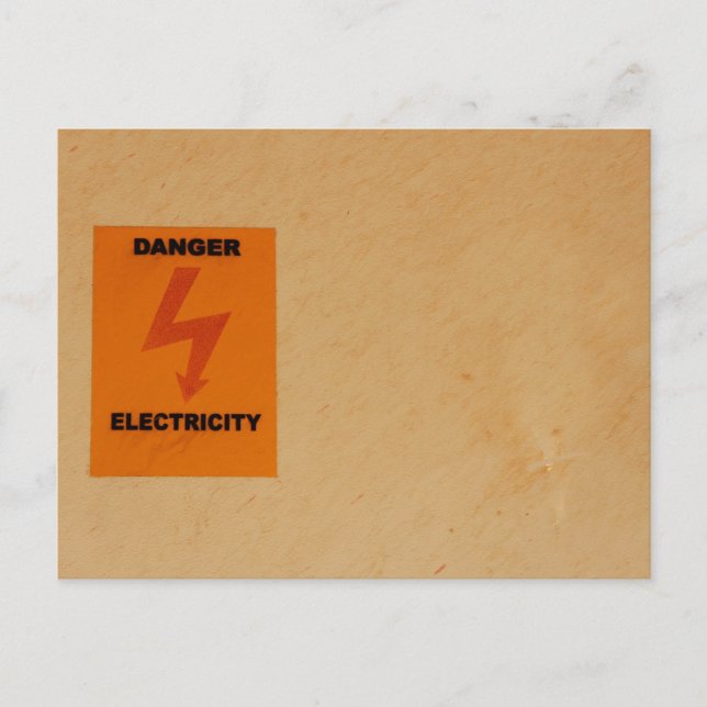 Postal señal de peligro de electricidad (Anverso)