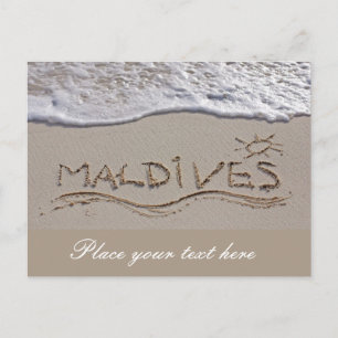 Postal Señal de playa de Maldivas