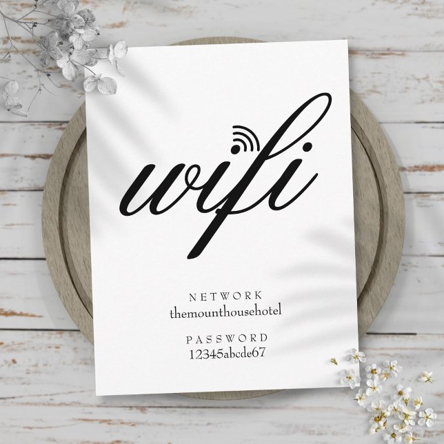 Postal Señal de red y contraseña Wifi (Wifi Network and Password Sign Postcard)