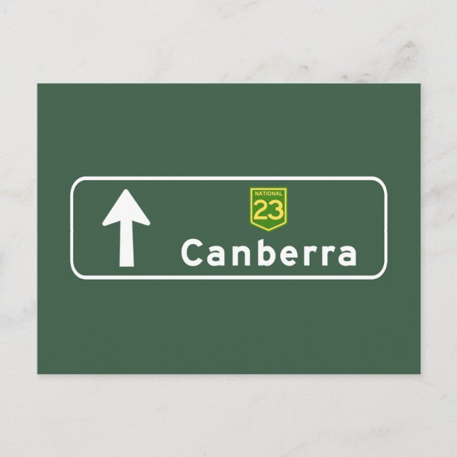 Postal Señal de tráfico de Canberra, Australia (Anverso)