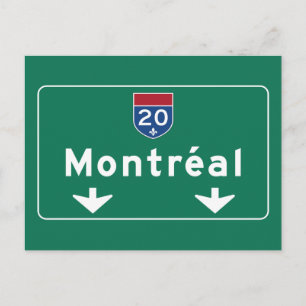 Postal Señal de tráfico de Montreal, Canadá