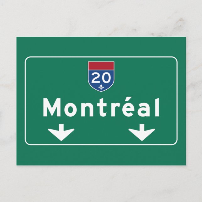 Postal Señal de tráfico de Montreal, Canadá (Anverso)