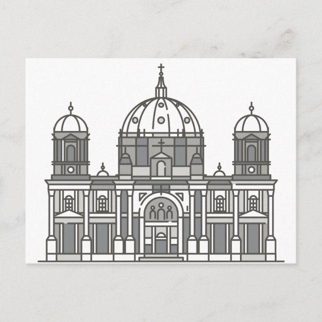 Postal Señal del mundo de la catedral de Berlín (Anverso)