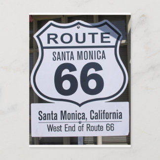 Postal Señal final de la Ruta Oficial 66 santa monica