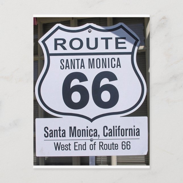 Postal Señal final de la Ruta Oficial 66 santa monica (Anverso)