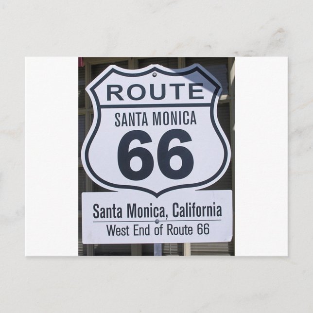 Postal Señal final de la Ruta Oficial 66 santa monica (Anverso)