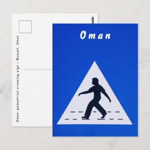 Postal señal omaní de paso de peatones - Mascate, Omán