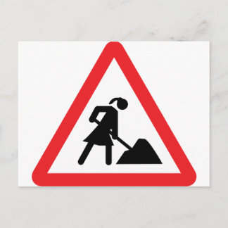 Postal señas de construcción para mujeres