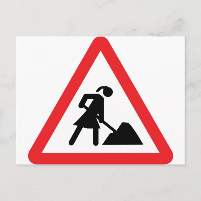 Postal señas de construcción para mujeres (Anverso)