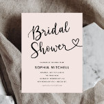Postal Sencilla ducha de novia con guión Minimalista<br><div class="desc">Acepte la simplicidad y la elegancia con nuestra minimalista invitación a la ducha de novia. El epígrafe "Ducha de novia" está delicadamente escrito en escritura informal, acompañado de un sutil movimiento de agitación y corazón. Celebre el estilo de la futura novia con esta invitación subestimada pero encantadora, perfecta para marcar...</div>