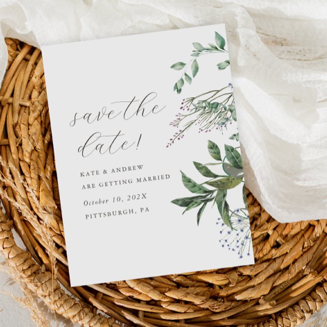 Postal Sencilla ecologismo Meadow Foto Wedding Save the D (Subido por el creador)