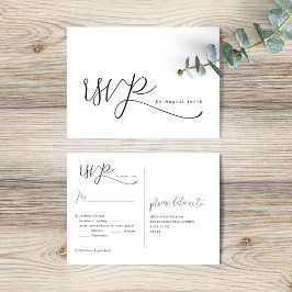 Postal Sencilla elegancia de boda RSVP
