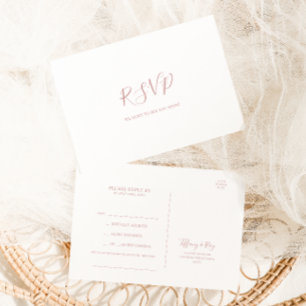 Postal Sencilla Elegante Rosa de Canción de Oro RSVP