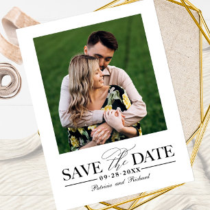 Postal Sencilla Foto de Boda con Estilo para Guardar la F