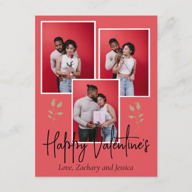 Postal Sencilla foto de pareja del día de San Valentín Fe (Anverso)