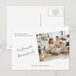 Postal Sencilla Foto Personalizada de Navidad y Festivos