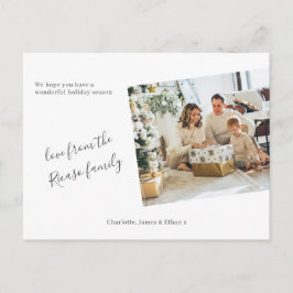 Postal Sencilla Foto Personalizada de Navidad y Festivos