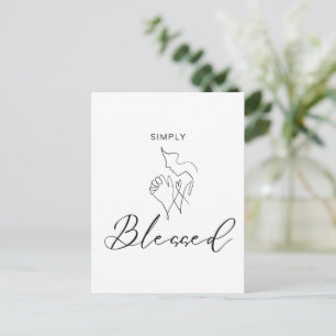 Postal Sencillamente Bendecido Dibujo Minimalista Cristia