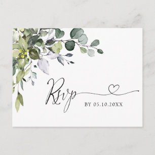 Postal Sencillamente Elegante Eucalyptus Watercolor Weddi