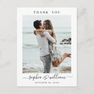 Postal Sencillamente Elegante foto de corazones de boda g