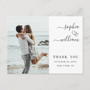 Postal Sencillamente Elegante foto de corazones de boda g