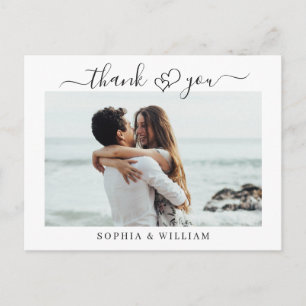 Postal Sencillamente Elegante foto de corazones de boda g