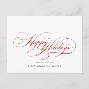 Postal Sencillamente Elegantes Navidades Saludando Felice