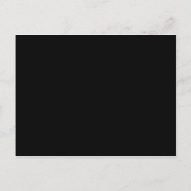 Postal Sencillamente negro Personalizar de color sólido (Anverso)