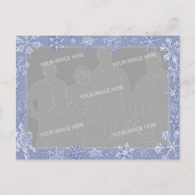 Postal Sencillamente Snowflakes Art Frame Personalizado F (Anverso)