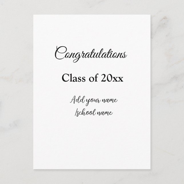 Postal Sencillas felicitaciones por graduación mínima aña (Anverso)