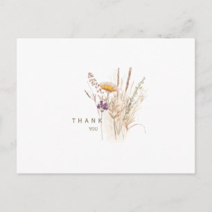 Postal Sencillo agradecimiento floral de otoño para funer