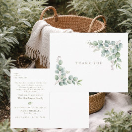 Postal Sencillo agradecimiento personalizado funeral vege