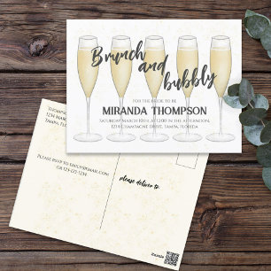 Postal Sencillo Brunch y Brindis de Champagne para Desped
