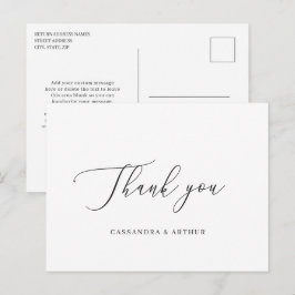 Postal Sencillo Clásico Elegante Agradecimiento de Boda