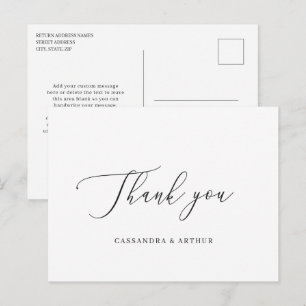 Postal Sencillo Clásico Elegante Agradecimiento de Boda