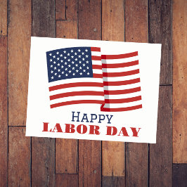 Postal Sencillo Día del Trabajo Elegante con bandera de E