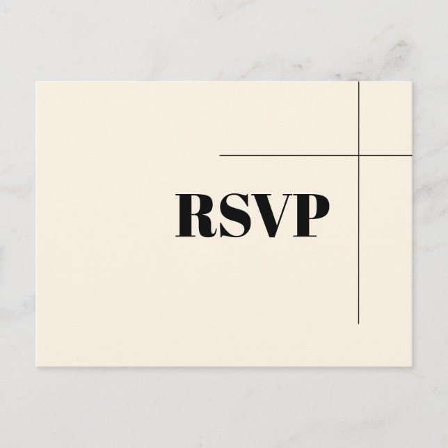 Postal Sencillo elegante chic Crema RSVP (Anverso)