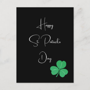 Postal Sencillo elegante San Patrones Día Shamrock