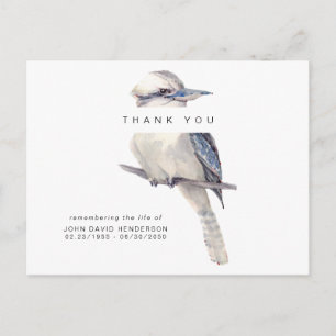 Postal Sencillo Funeral de Pájaro Pérdida de Vida Gracias