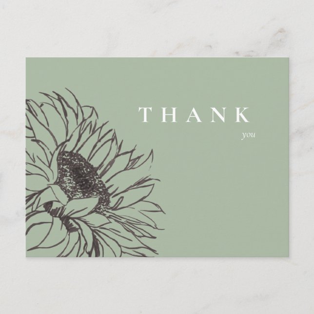 Postal Sencillo Funeral De Sunflower Sage Gracias (Anverso)