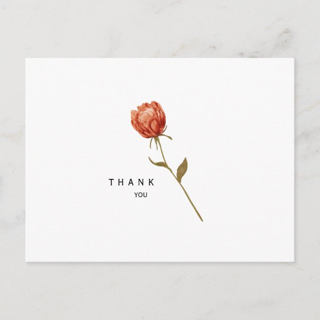 Postal Sencillo Funeral Estem Floral Gracias (Anverso)